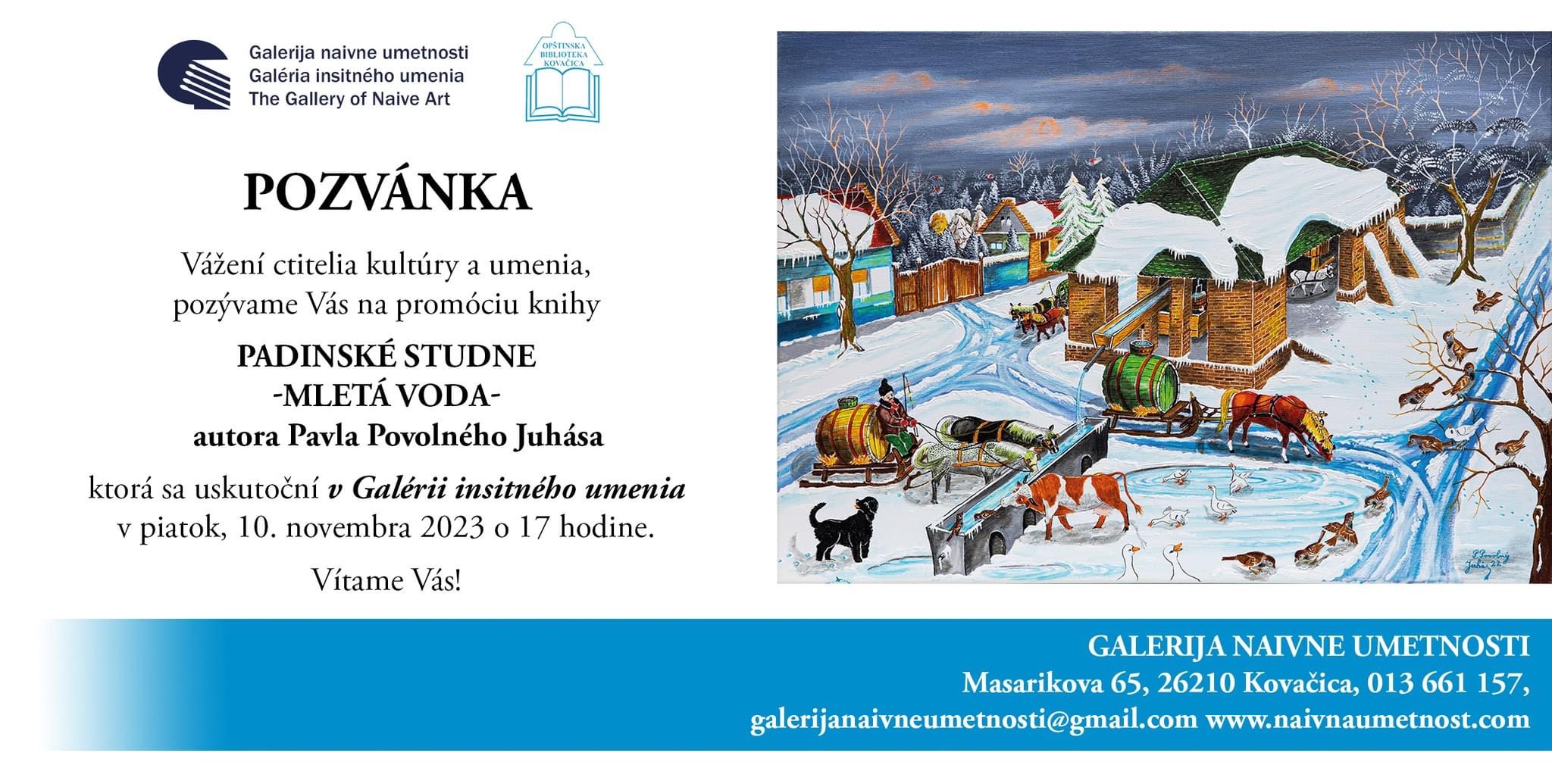 Kovačica: Izložba slika i promocija knjige autora Pavela Povolnog Juhasa 10. novembra